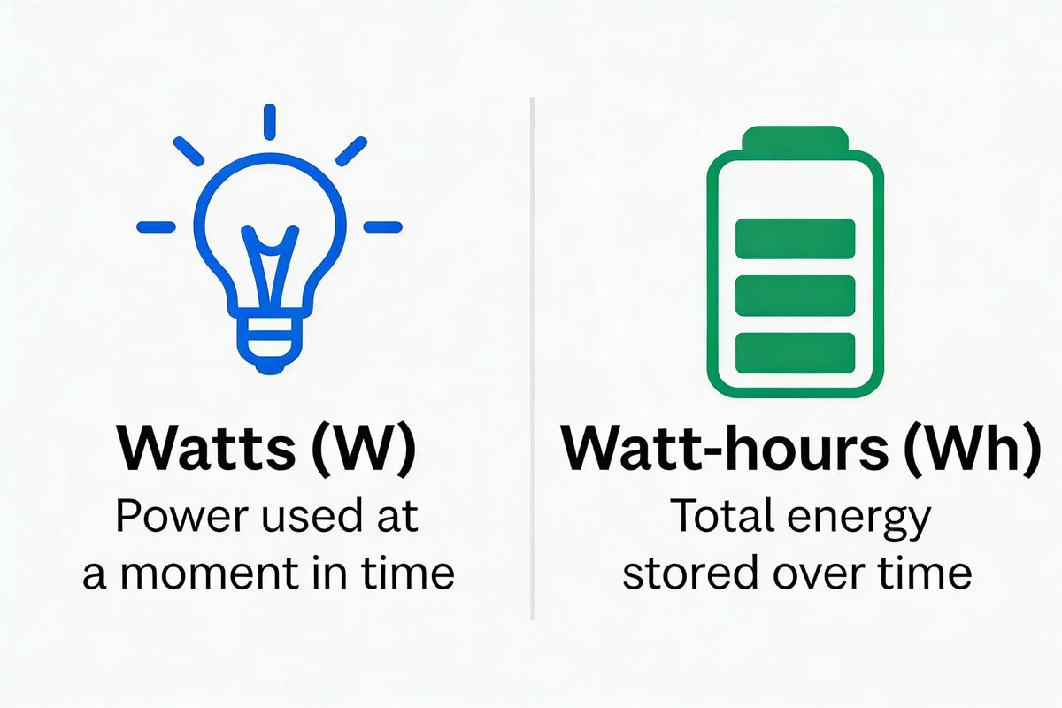 Watts vs. Watt-Hours: A Complete Guide (2026)