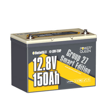 One packs Power Queen 12v 150ah group 27 smart edition deep cycle lithium battery