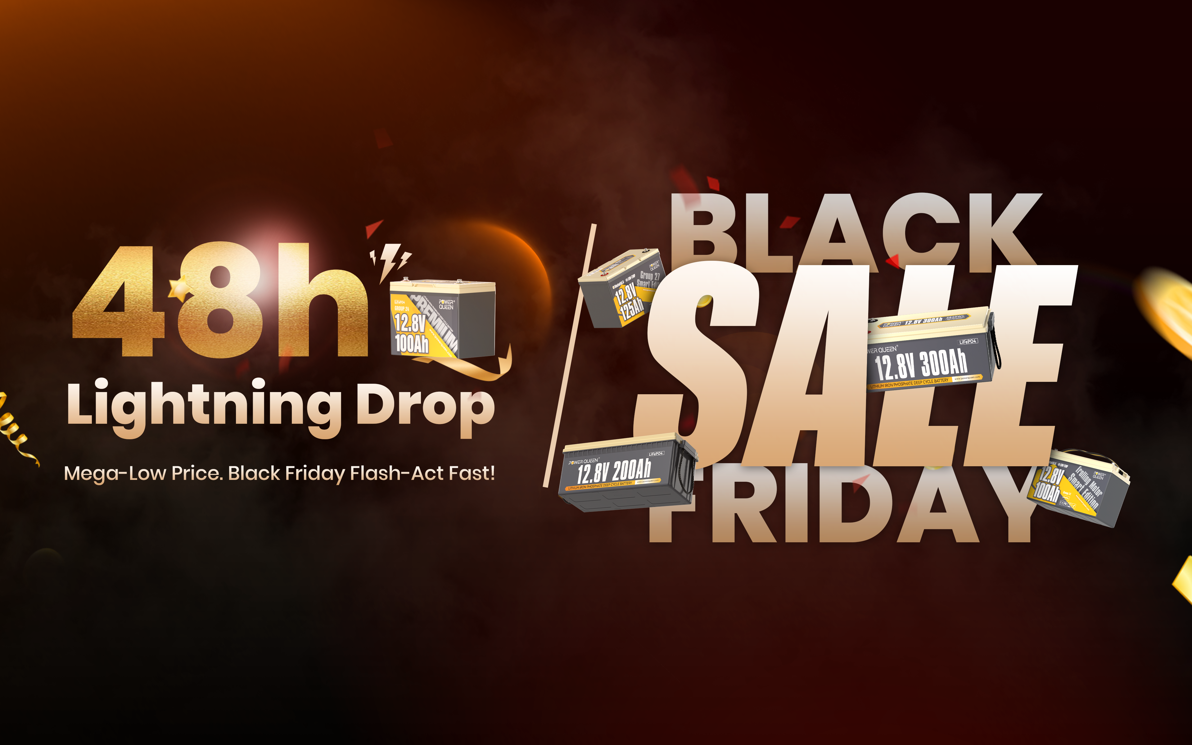 Power Queen 2025 Black Friday 48-hour flash sale banner-pc