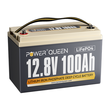 【Like New】Power Queen 12.8V 100Ah LiFePO4 Battery, Built-in 100A BMS Power Queen