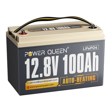 Power Queen 12V 100Ah Self-Heating Deep Cycle Lithium Battery