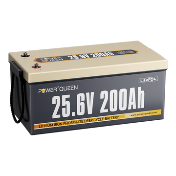 【Used-Very-Good】 Power Queen 25.6V 200Ah LiFePO4 Battery, Built-in 200A BMS, Match BCI Group 8D Battery Box Power Queen