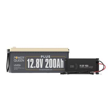 Power Queen 12V 200Ah Plus Deep Cycle Lithium Battery With 12V 40A Charger Kit - Power Queen US