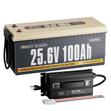 Power Queen 24V 100Ah Deep Cycle Lithium Battery With 29.2V 20A Charger Kit - Power Queen US