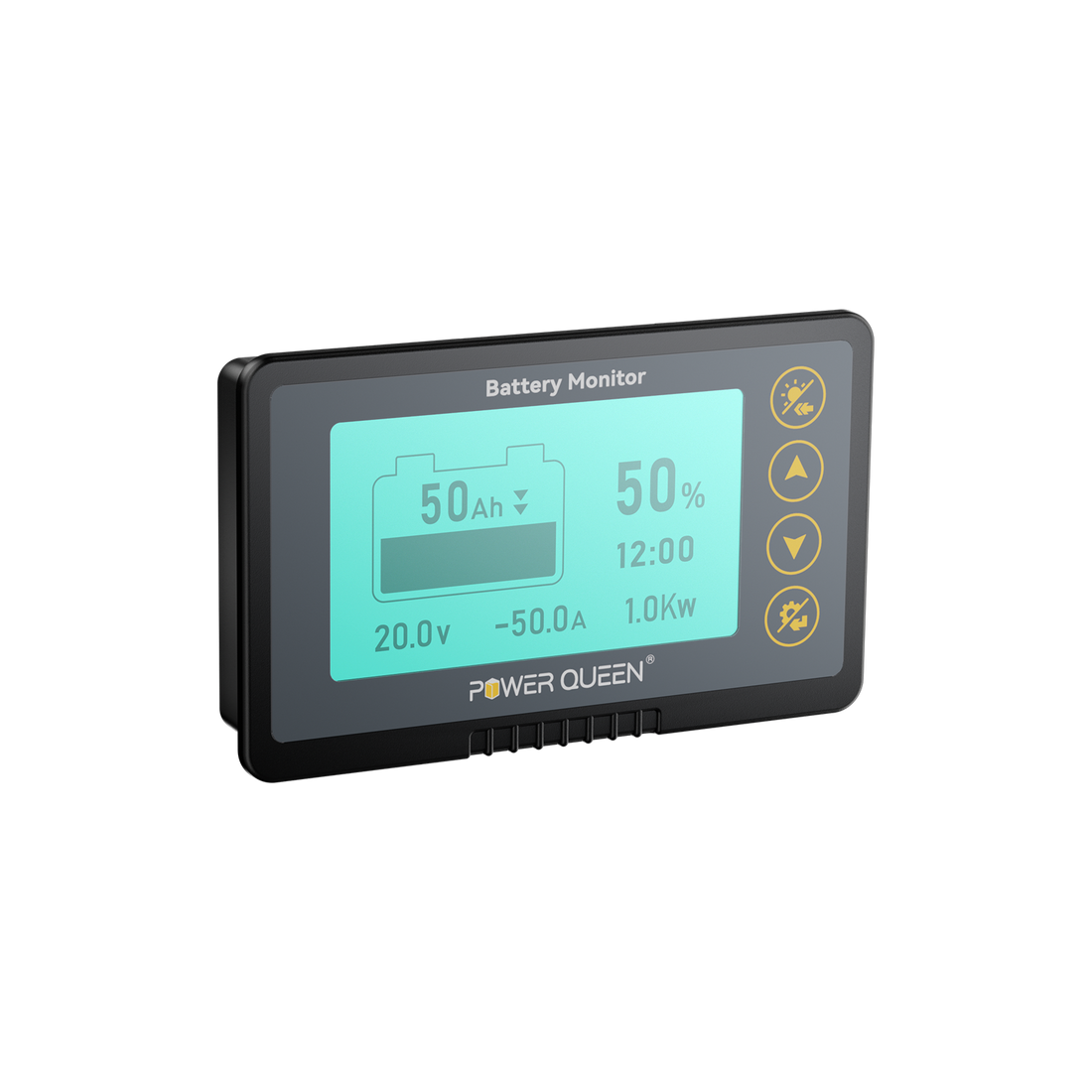 Power Queen 500A Battery Monitor with LCD display and high-precision 500A shunt for accurate battery monitoring