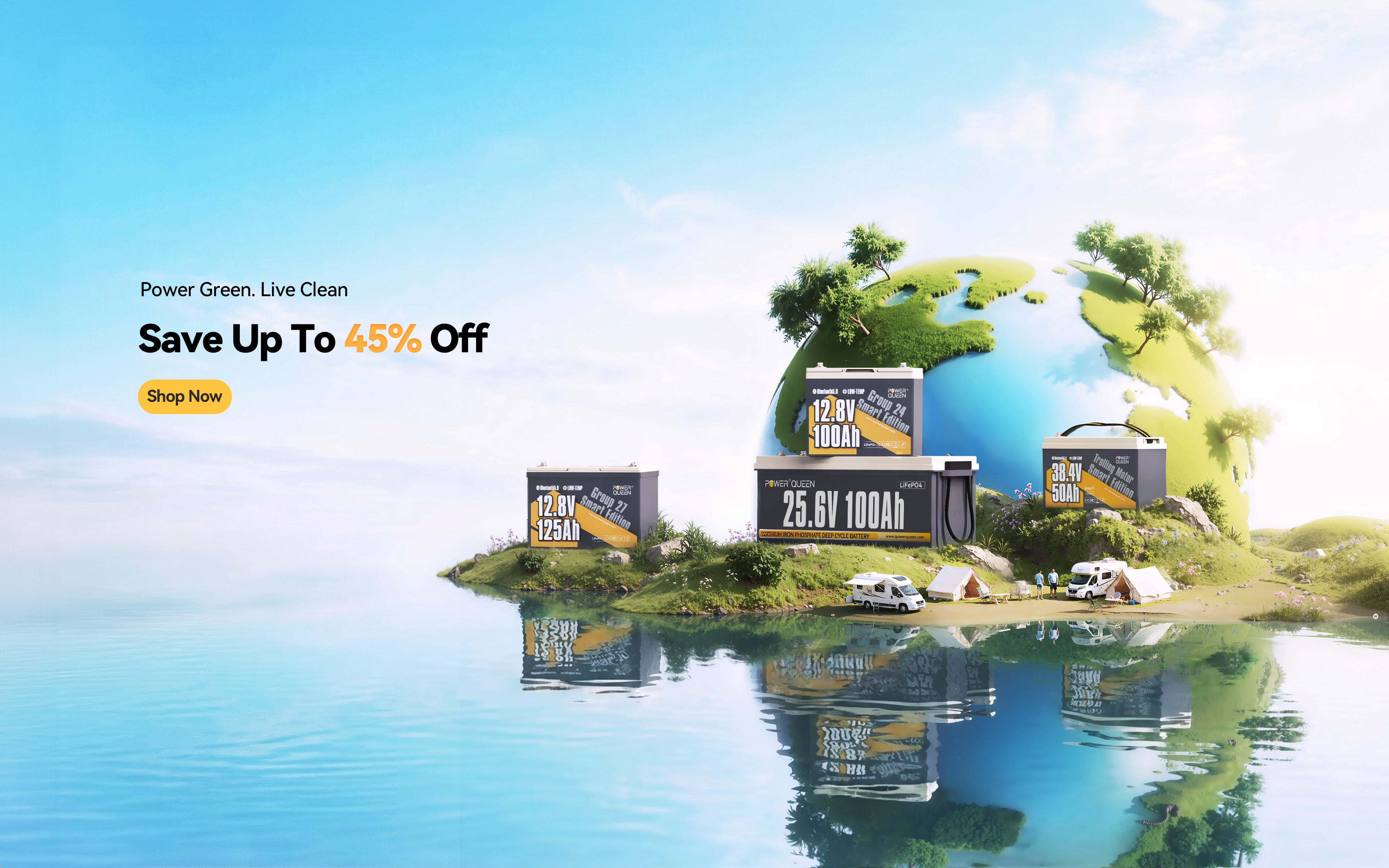 Power Queen Earth Day Sale: Save up to 51% on LiFePO4 batteries! Use code EARTH6 for extra 6% off.