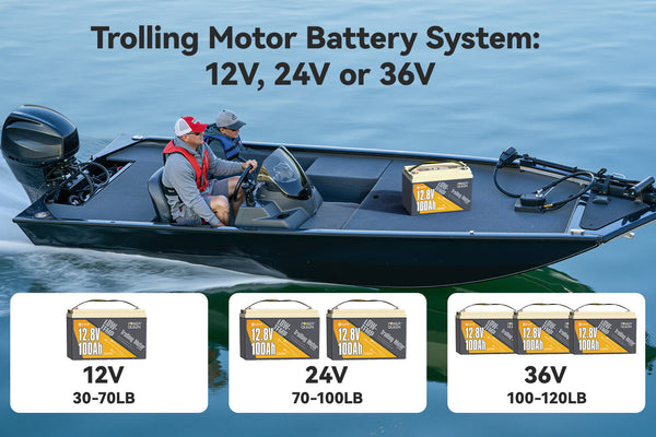 [Full Guide] Trolling Motor Battery System: 12V, 24V, or 36V?