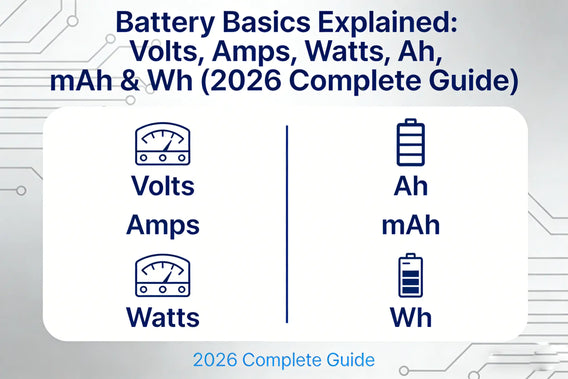 Battery Basics Explained: Volts, Amps, Watts, Ah, mAh & Wh (2026 Complete Guide)