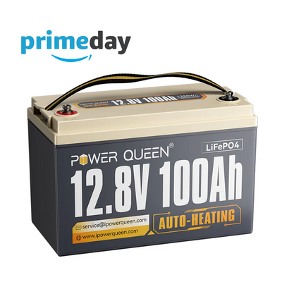 Power Queen 12V 100Ah Self-Heating Deep Cycle Lithium Battery