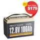 ⚡[Final $179]⚡Power Queen 12V 100Ah Group 31 Deep Cycle Lithium Battery