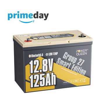 Power Queen 12V 125Ah Group27 Smart Deep Cycle Lithium Battery