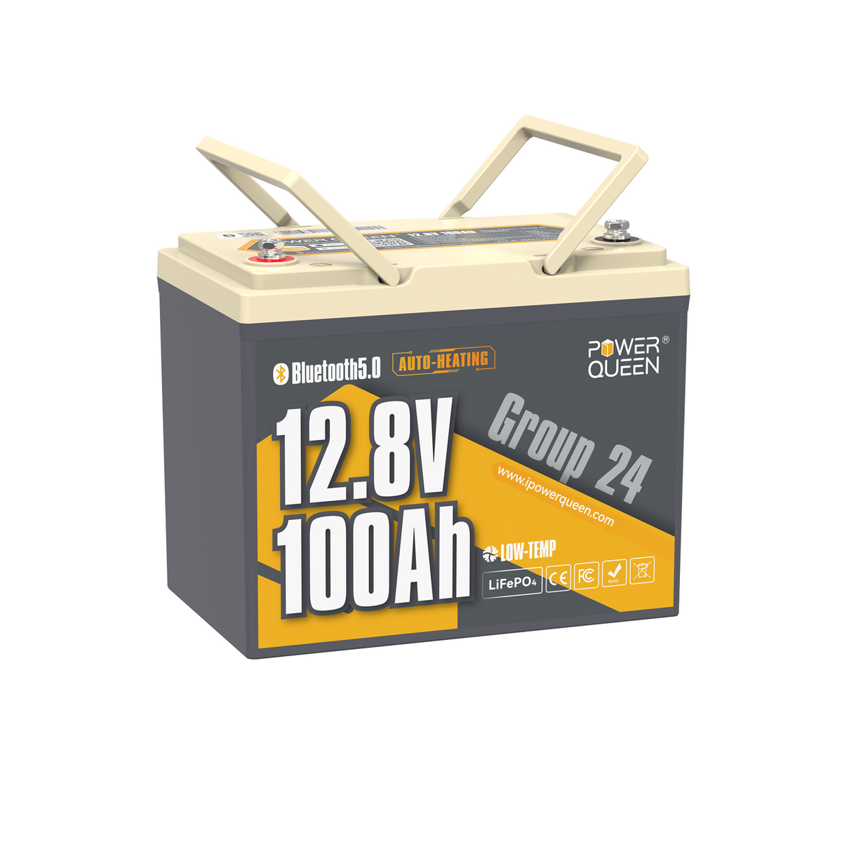 12V 100Ah Dual-Mode Self Heating Group24 LiFePO4 Battery