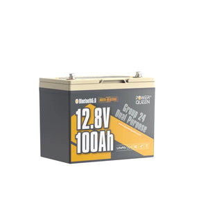 Power Queen 12V 100Ah dual purpose marine lithium battery group 24 single battery unit