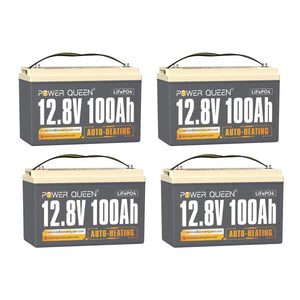 Power Queen 12V 100Ah Self-Heating Deep Cycle Lithium Battery