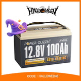 12v100ah-heat_Power Queen lithium batteries Halloween Main Product Image