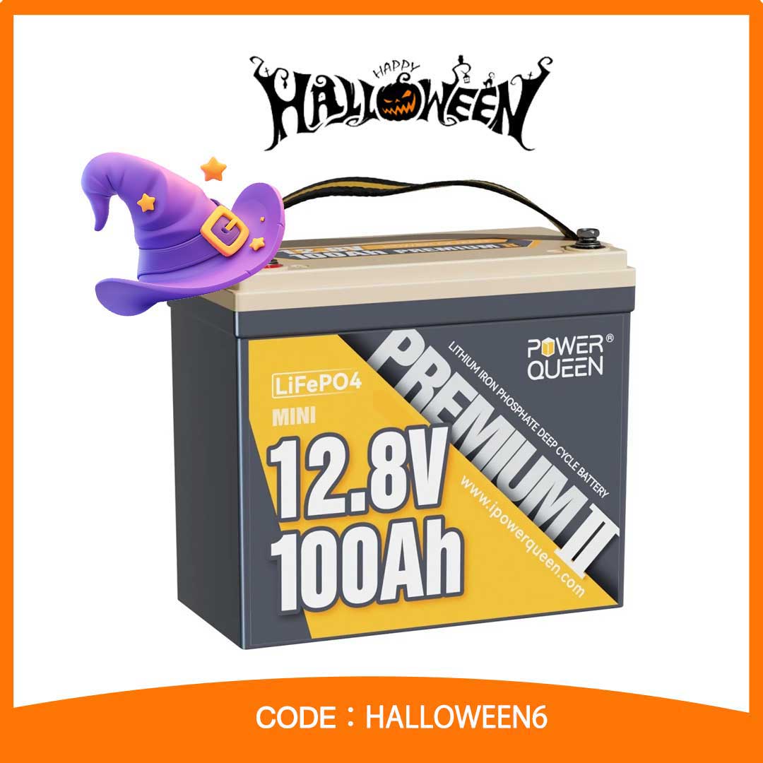 12v100ahmini_Power Queen lithium batteries Halloween Main Product Image