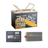 Power Queen 12V 125Ah Group27 Smart Deep Cycle Lithium Battery