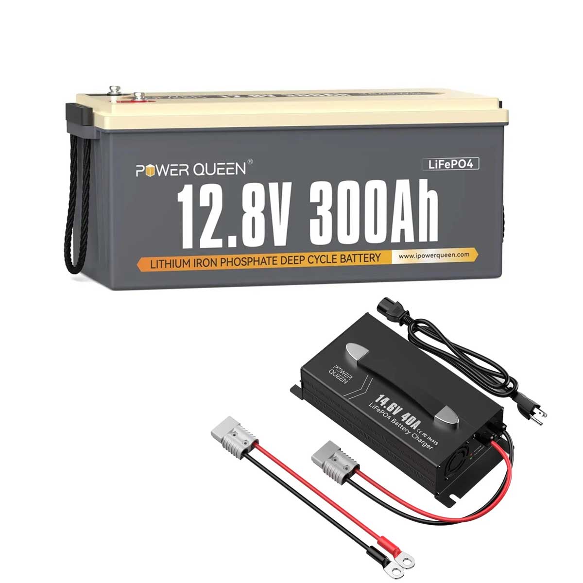 Power Queen 12V 300Ah Deep Cycle Lithium Battery