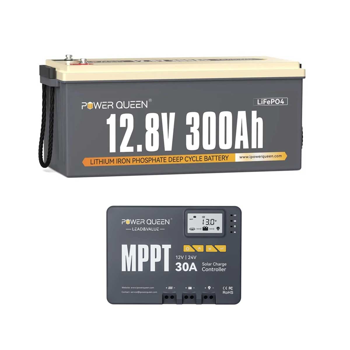 Power Queen 12V 300Ah Deep Cycle Lithium Battery