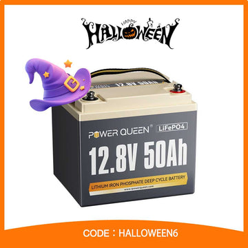 12v50ah__Power Queen lithium batteries Halloween Main Product Image