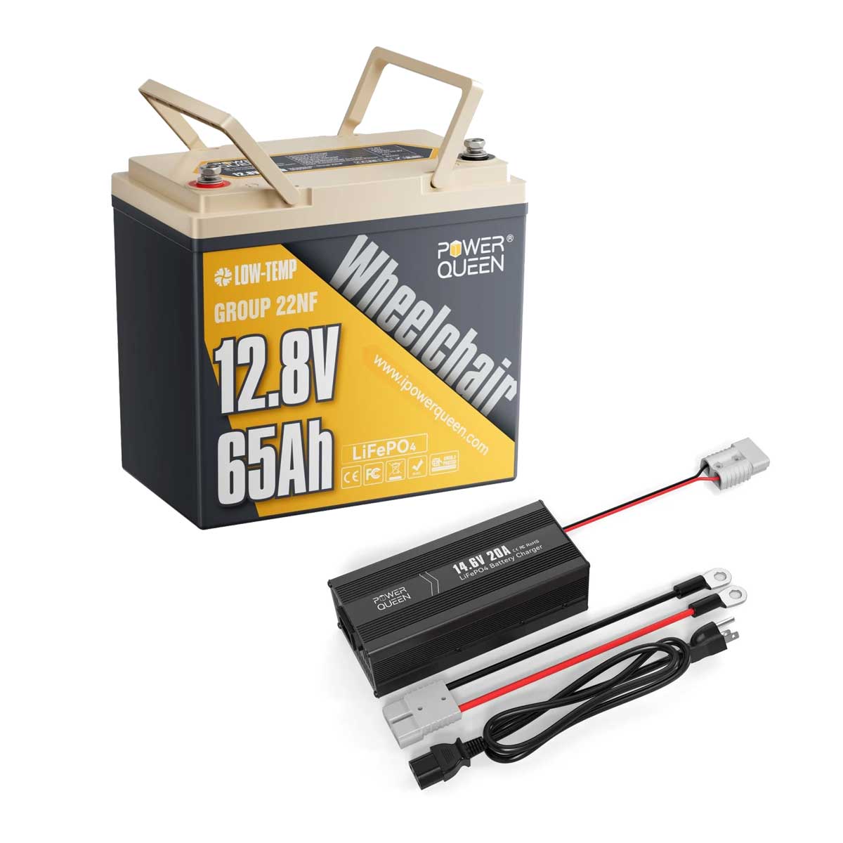 Power Queen 12V 65Ah Trolling Motor LiFePO4 battery