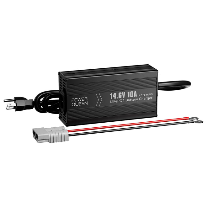 [Like New] Power Queen 14.6V 10A LiFePO4 Battery Charger For 12V LiFePO4 Lithium Battery