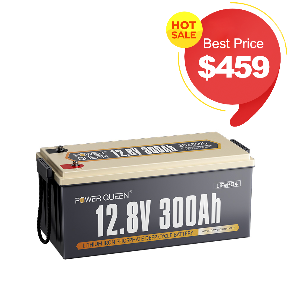 ⚡[Final $459]⚡Power Queen 12V 300Ah Deep Cycle Lithium Battery