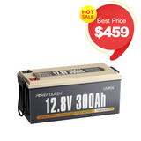 ⚡[Final $459]⚡Power Queen 12V 300Ah Deep Cycle Lithium Battery