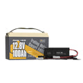 Power Queen 12V 100Ah Low - Temp Smart Deep Cycle Lithium Battery With 12V 20A Charger Kit - Power Queen US