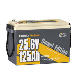 Power Queen 24V 125Ah Lithium Trolling Motor Battery | Deep Cycle Marine Battery with Smart Self-Heating