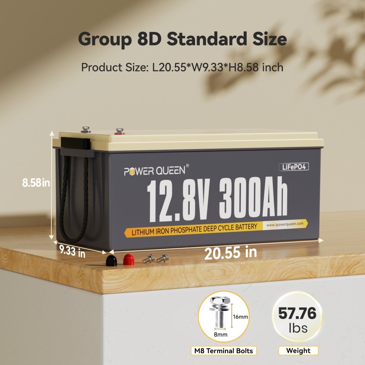 ⚡[Final $459]⚡Power Queen 12V 300Ah Deep Cycle Lithium Battery - Power Queen US