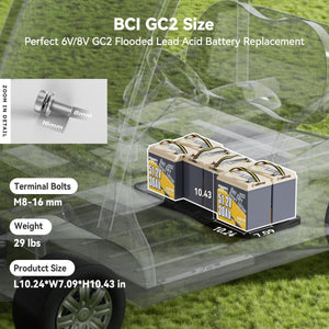 [Like New] Power Queen 48V (51.2V) 30Ah GC2 Golf Cart Smart Lithium Battery - Power Queen US