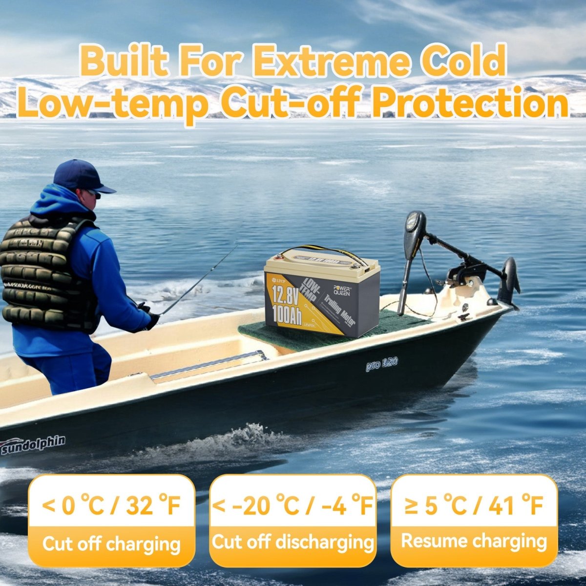 [Used - Very - Good] Power Queen 12V 100Ah Low - Temp Deep Cycle Lithium Battery - Power Queen US