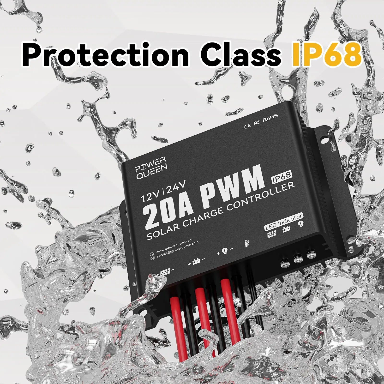 Power Queen 20A 12V/24V PWM Solar Charger Controller - Power Queen US