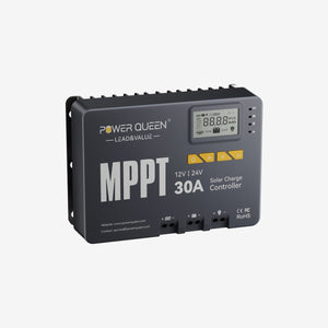 [Like New] Power Queen 12/24V 30A MPPT Solar Charge Controller & Bluetooth Adapter