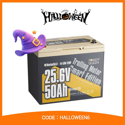 24v50ah-bt-Power Queen lithium batteries Halloween Main Product Image