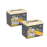 2 pack 12V 100Ah Dual-Mode Self Heating Group24 LiFePO4 Battery