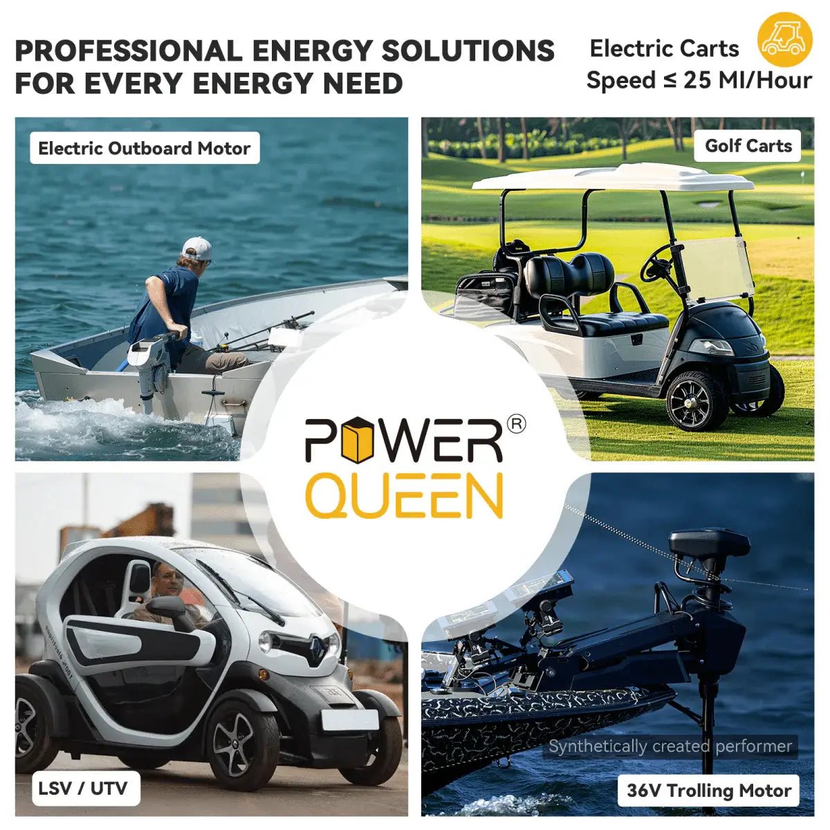 Power Queen 36V 45Ah Golf Cart Smart GC2 Lithium Battery