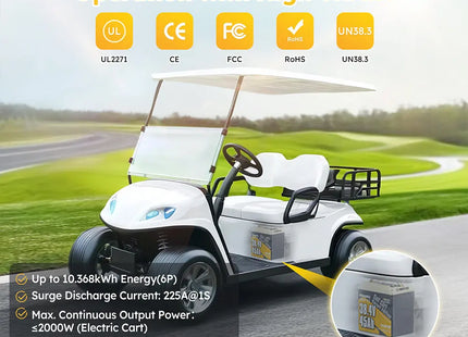 38.4V 45Ah Golf Cart Smart GC2 Lithium Battery Power Queen US