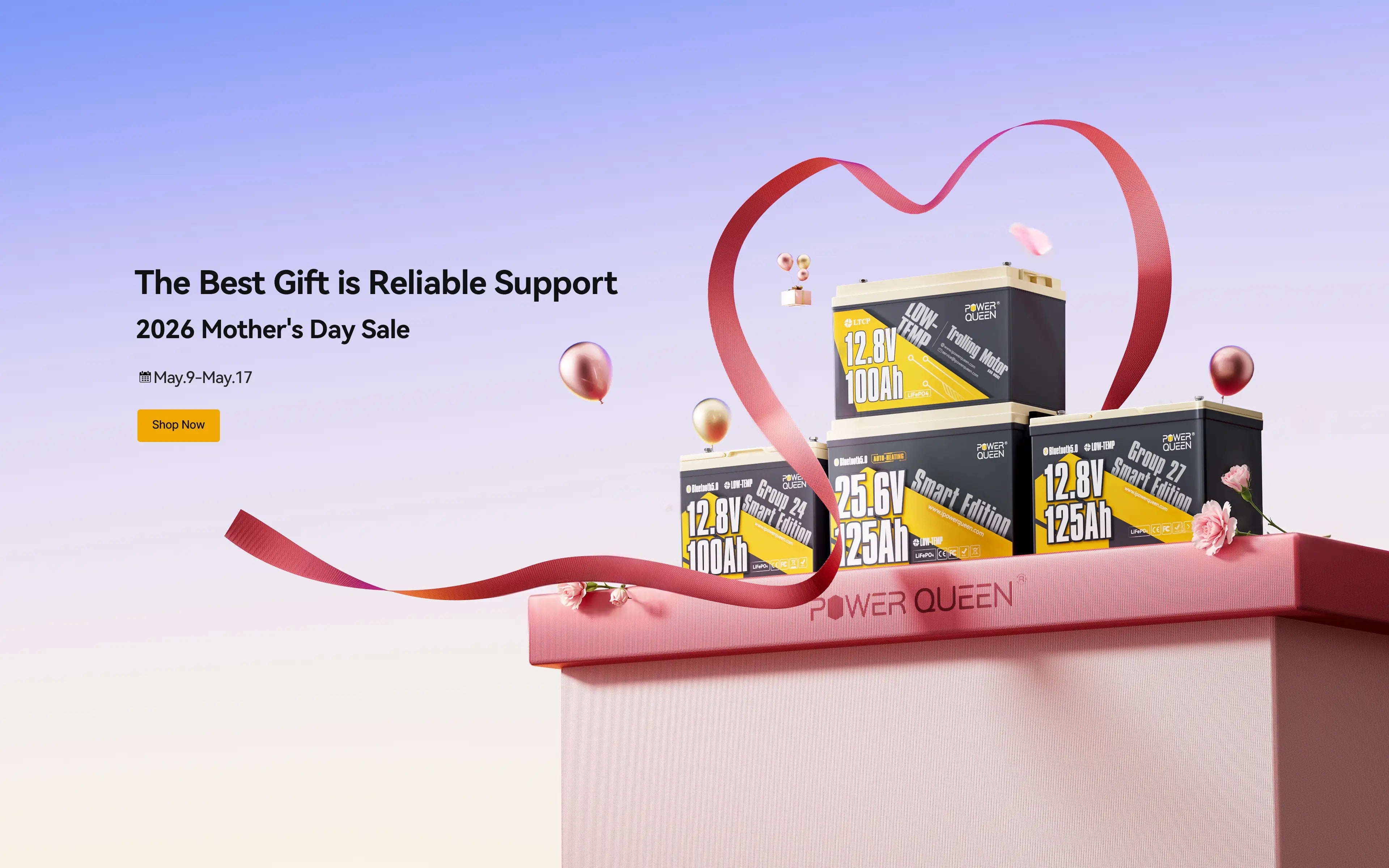 Celebrate Mother’s Day with the gift of power! Join Power Queen’s Lucky Spin to win exclusive coupon.Perfect for RV trips, Bass Boat fishing, and Home Backup solutions.