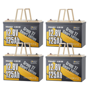 Power Queen 12V 125Ah Group27 Smart Deep Cycle Lithium Battery