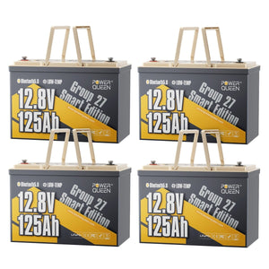 [Like New] Power Queen 12V 125Ah Group27 Smart Deep Cycle Lithium Battery - Power Queen US