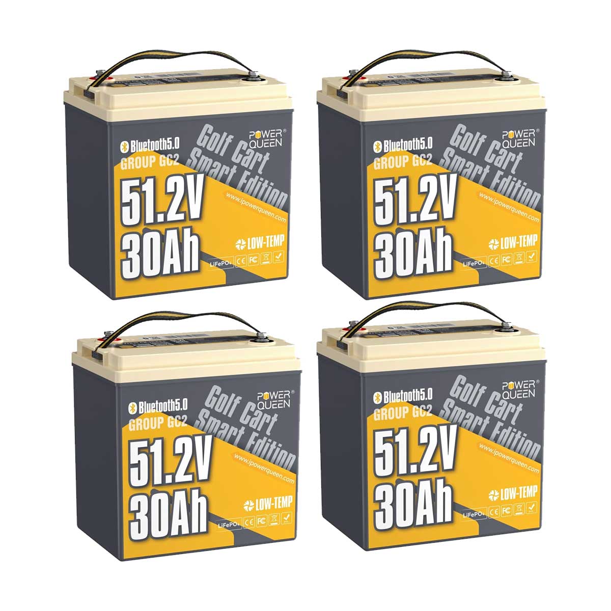Power Queen 48V (51.2V) 30Ah GC2 Golf Cart Smart Lithium Battery