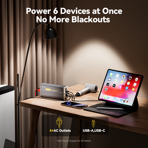 Power Queen 3000W Pure Sine Wave Inverter 12V DC to 110V AC Converter with 7 Outlets & LCD Remote Control