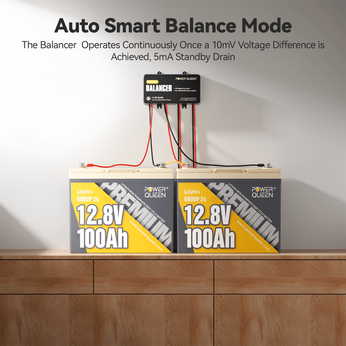 power queen-Power Queen Battery Balancer 48V Battery Equalizer for 24V/36V/48V Battery Bank- Main Product Image