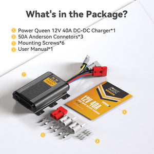 [Like New] Power Queen 12V 40A DC to DC Battery Charger