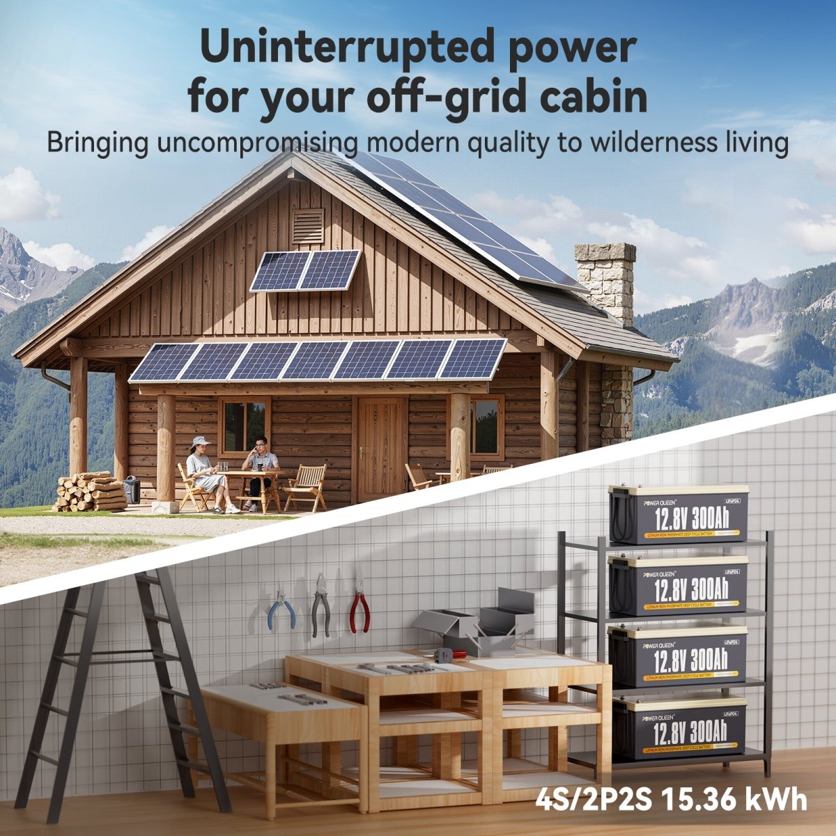 ⚡[Final $459]⚡Power Queen 12V 300Ah Deep Cycle Lithium Battery - Power Queen US