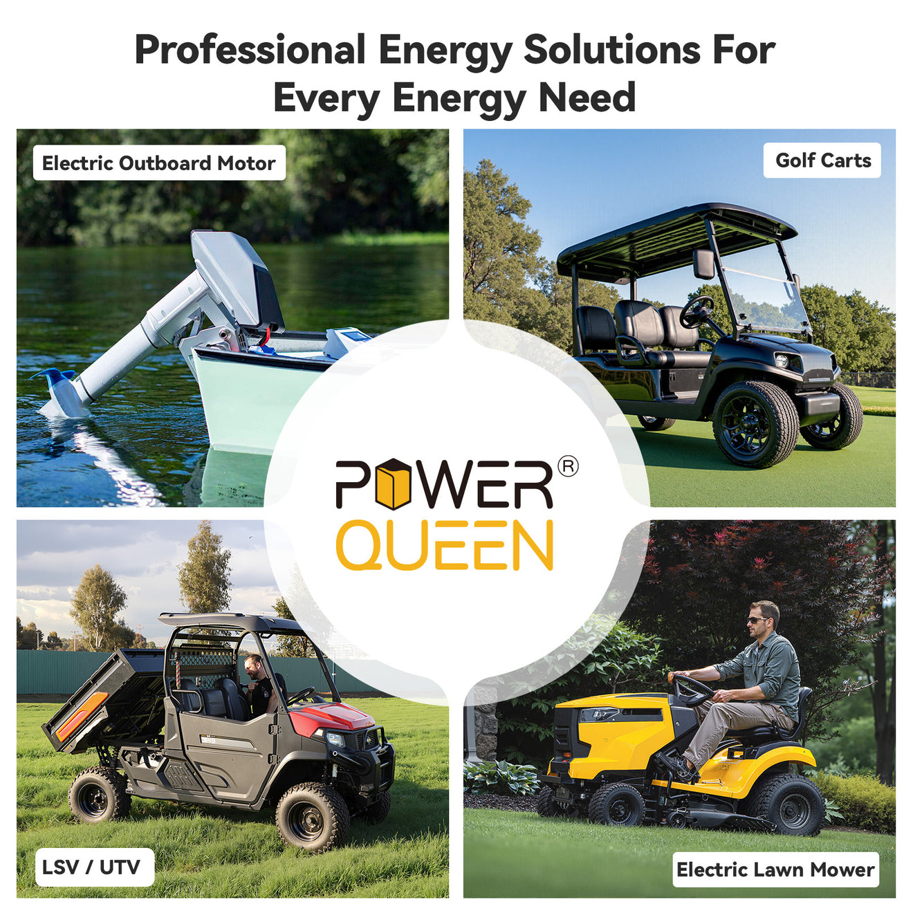 Power Queen 48V (51.2V) 30Ah GC2 Golf Cart Smart Lithium Battery