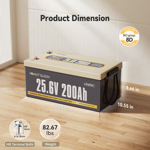 Power Queen 24V 200Ah Deep Cycle Lithium Battery