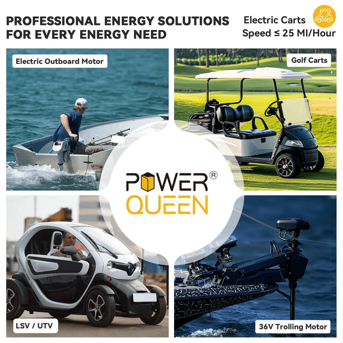 [Like New] Power Queen 36V 45Ah Golf Cart Smart GC2 Lithium Battery - Power Queen US
